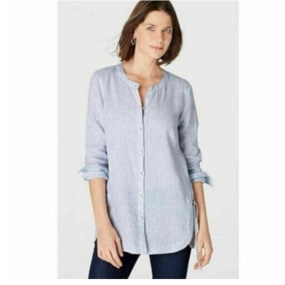 J. Jill Light Blue Button-Up Blouse - Picture 6 of 6